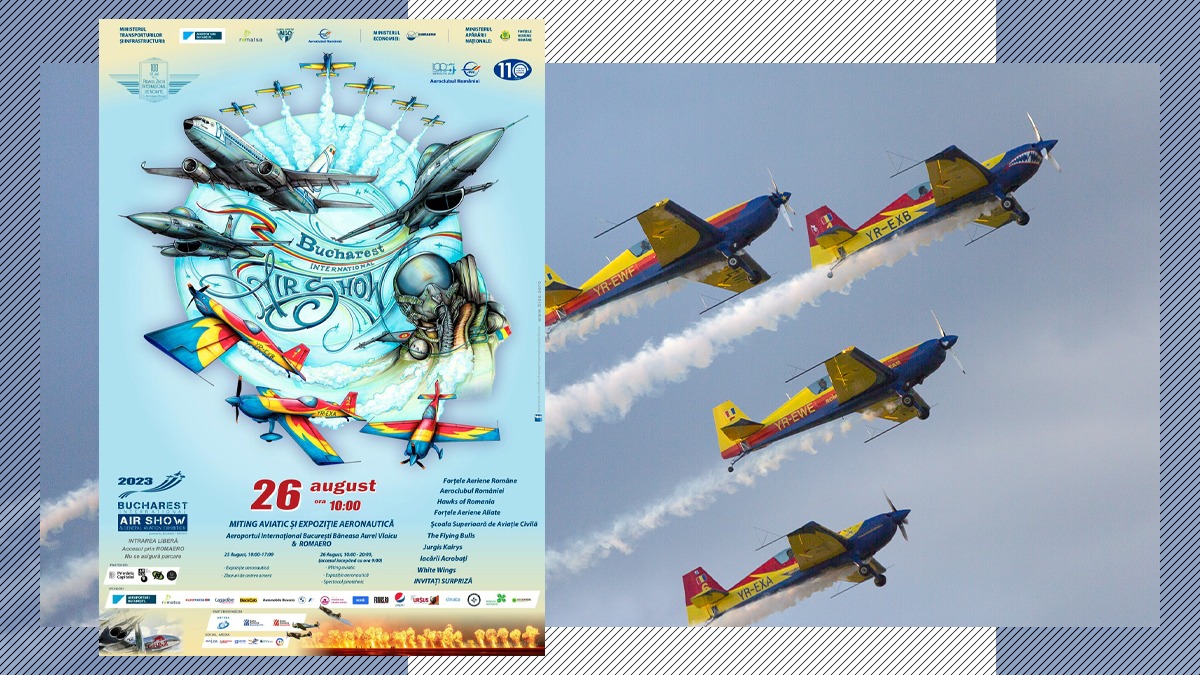 Show aviatic pe Aeroportul Aurel Vlaicu (Băneasa) București. Cine sunt așii acrobației și ce superavioane vor evolua pe cerul Capitalei