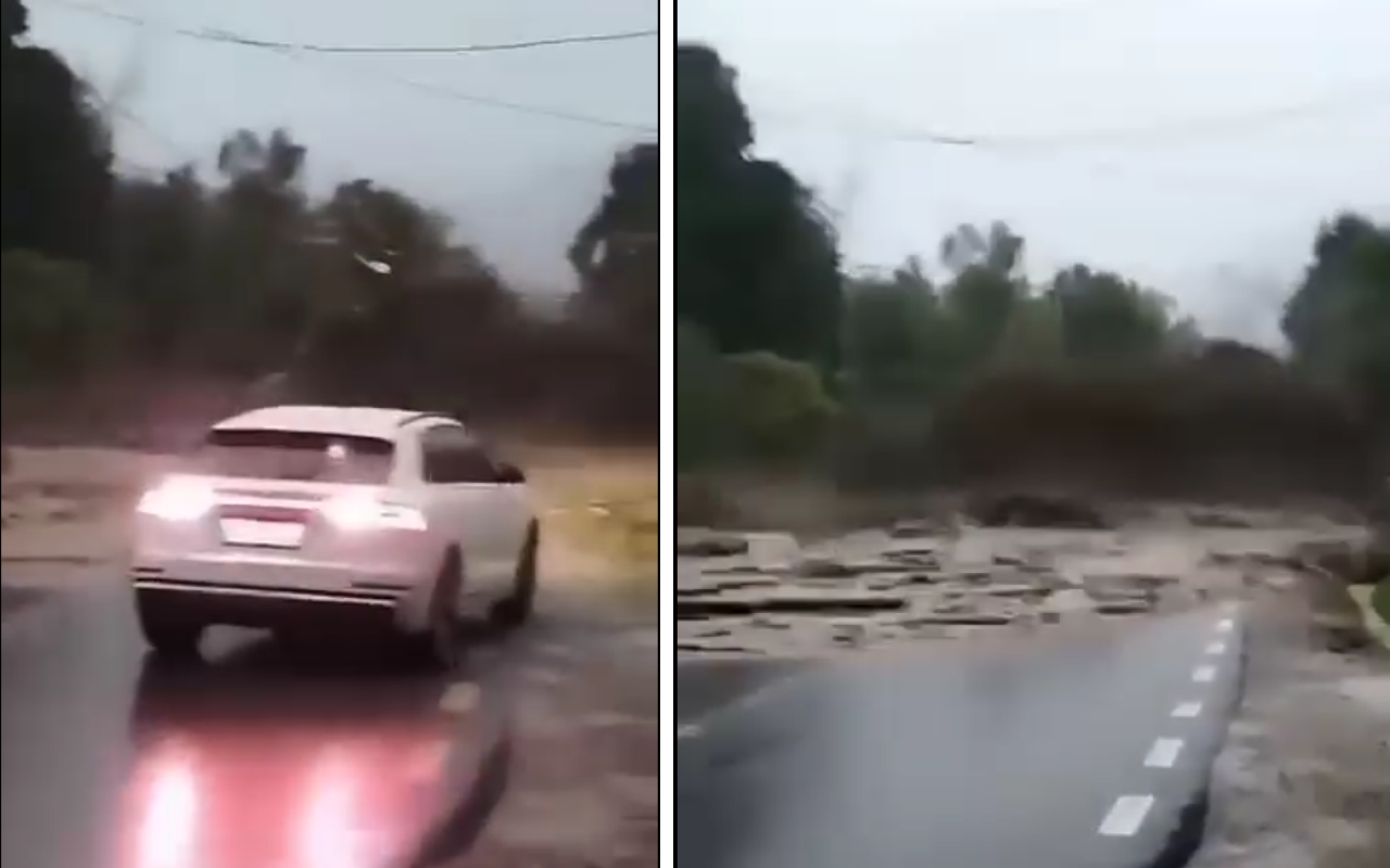 VIDEO Natura s-a dezlănțuit la Romuli. Viitura izbește cu forță peste DN 17 C și ia cu ea case, lemne, pietre și chiar o mașină