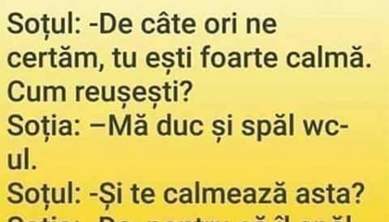 Bancul de vineri | Cum să îți păstrezi calmul într-o căsnicie