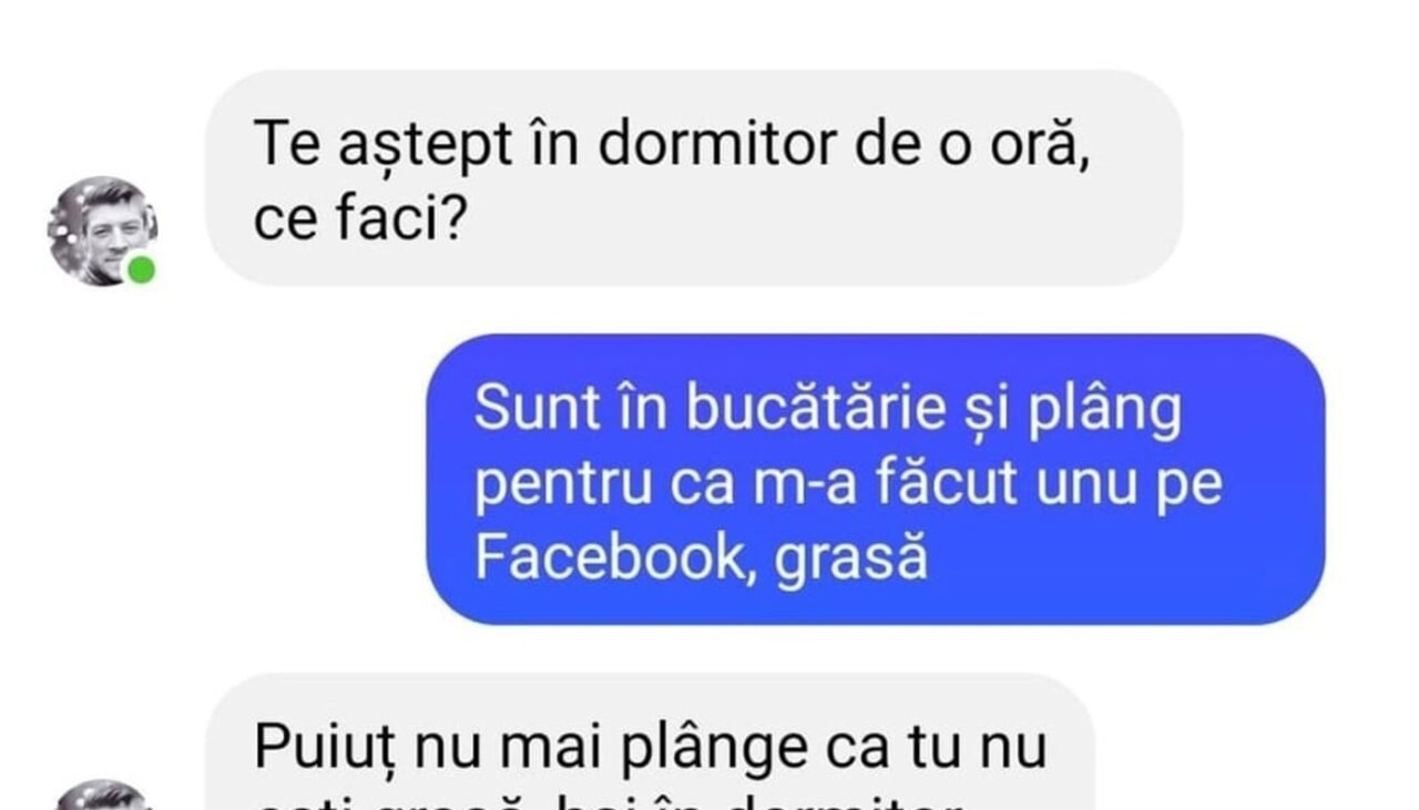 Bancul de marți | „Te aștept în dormitor de o oră, ce faci?”