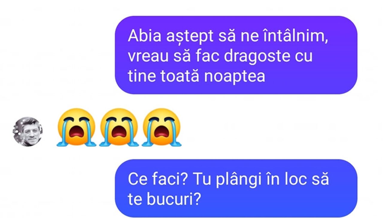 Bancul de joi | „Abia aștept să ne întâlnim, vreau să fac dragoste cu tine toată noaptea”