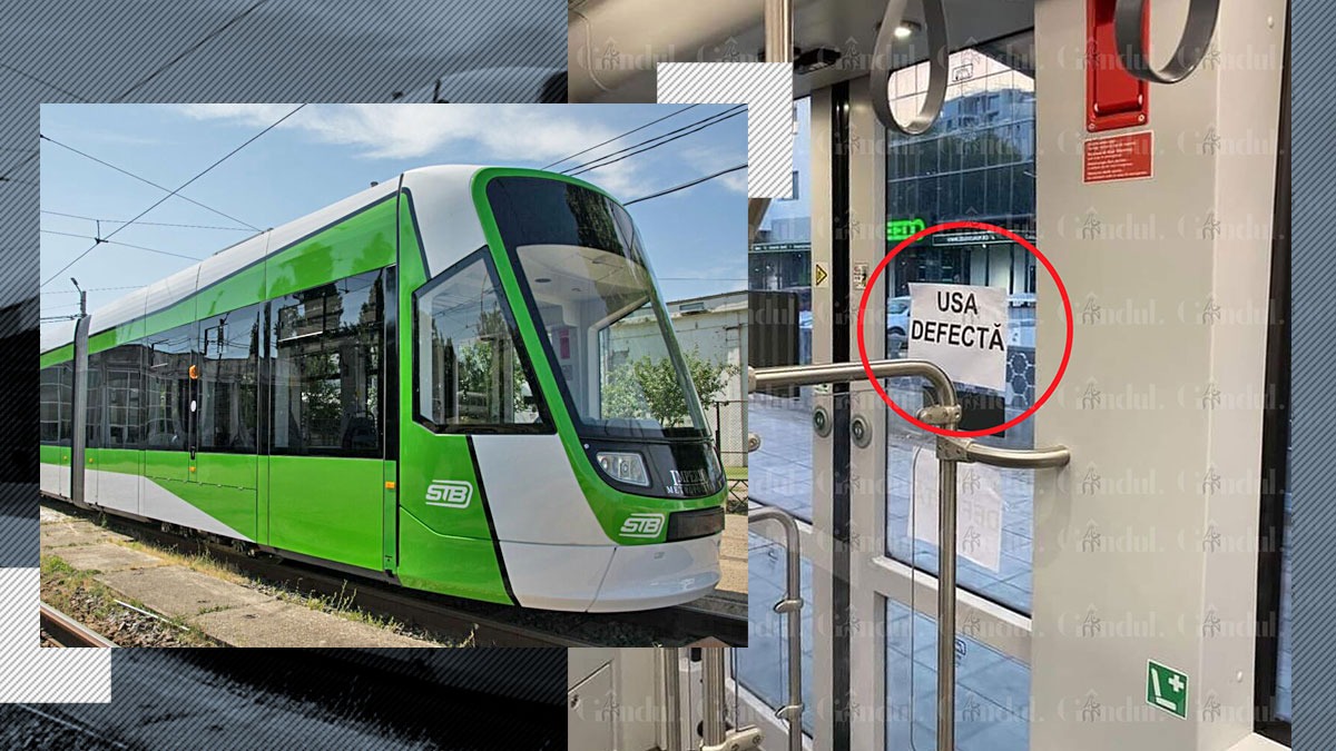 EXCLUSIV | Au început să apară defecțiuni la ușile tramvaielor Imperio din București. „Se pun afișe ca pe vremuri. Nu știe nimeni ce probleme au”