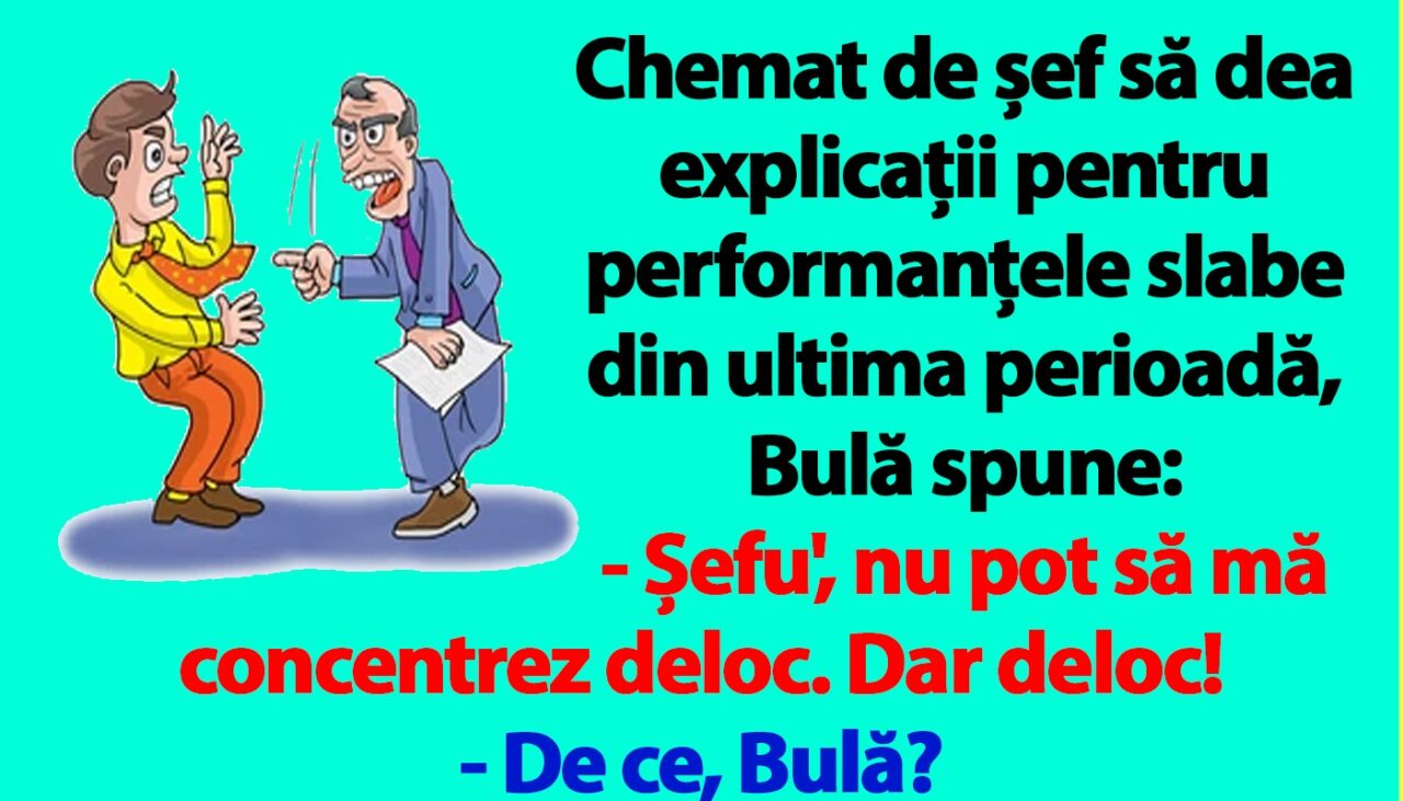 BANC | Bulă se plânge că nu se poate concentra la serviciu