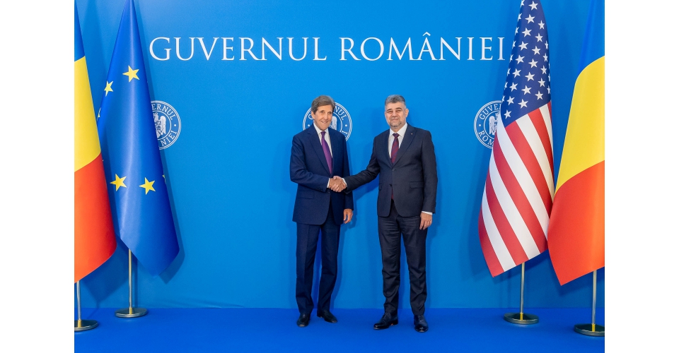 VIDEO | Marcel Ciolacu a discutat cu John Kerry, reprezentantul special al președintelui Joe Biden pe probleme climatice