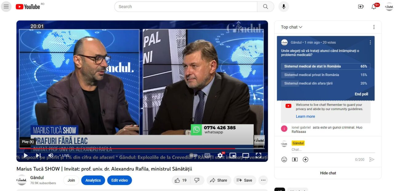 POLL Marius Tucă Show: „Unde alegeți să vă tratați atunci când întâmpinați o problemă medicală?”