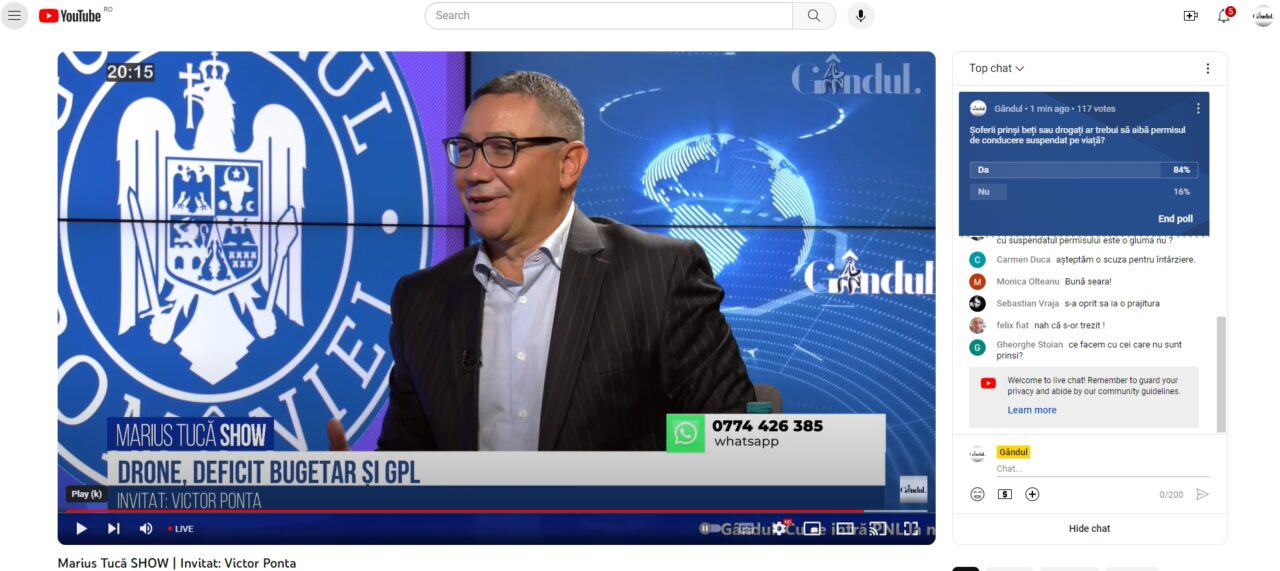 POLL Marius Tucă Show: „Șoferii prinși beți sau drogați ar trebui să aibă permisul de conducere suspendat pe viață?”