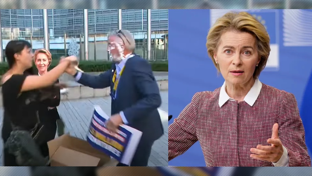 VIDEO | Şeful Ryanair a fost bătut cu frișcă în fața Comisiei Europene, lângă Ursula von der Leyen. De ce nu a intervenit șefa executivului comunitar