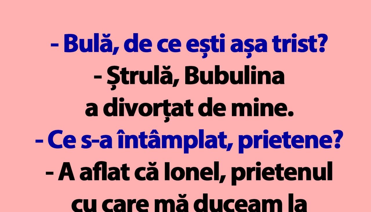 BANC | Bubulina a divorțat de Bulă: „A aflat de Ionel”