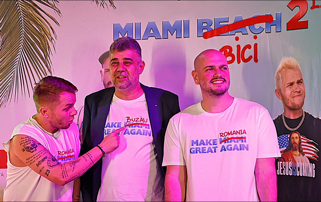 EXCLUSIV VIDEO | Premierul Marcel Ciolacu, alături de Codin Maticiuc și BRomania, la lansarea trailerului ”Miami Bici 2”: ”Welcome to Buzău!”