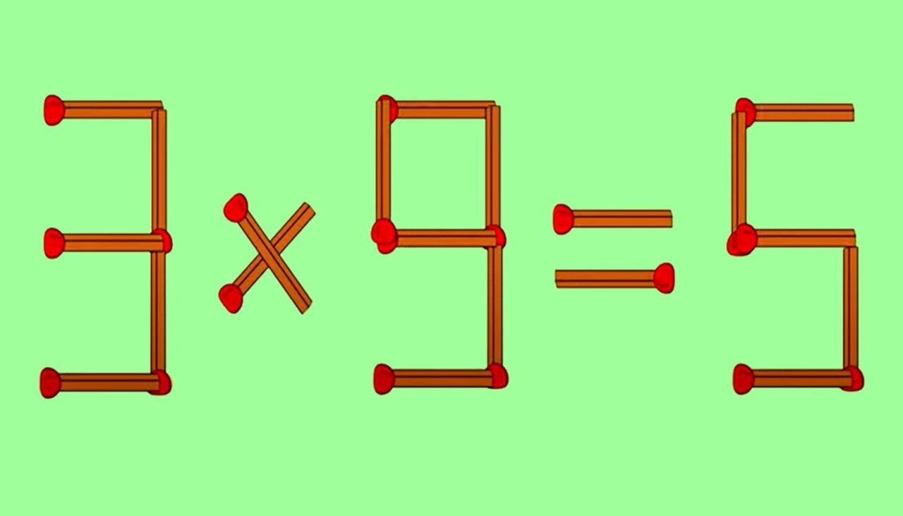 TEST de inteligență | Mutați un singur băț de chibrit pentru a corecta 3 x 9 = 5