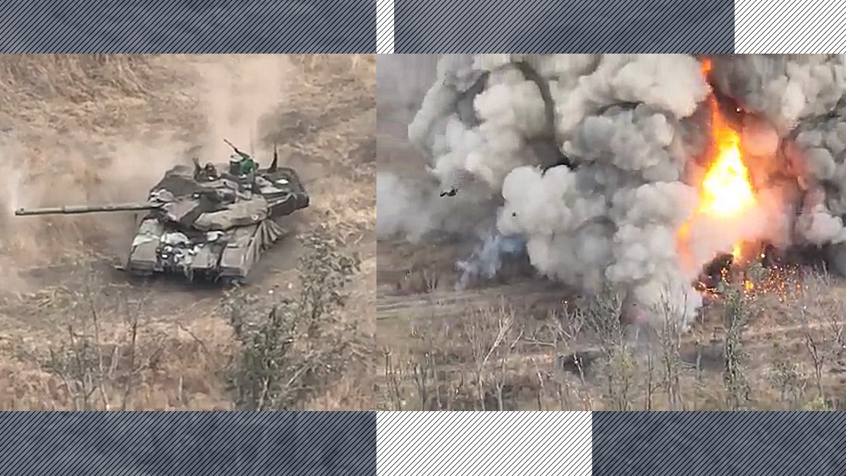 VIDEO | O explozie neobișnuit de violentă. Un tanc T-90M, mândria lui Putin, SPULBERAT de un proiectil misterios ucrainean