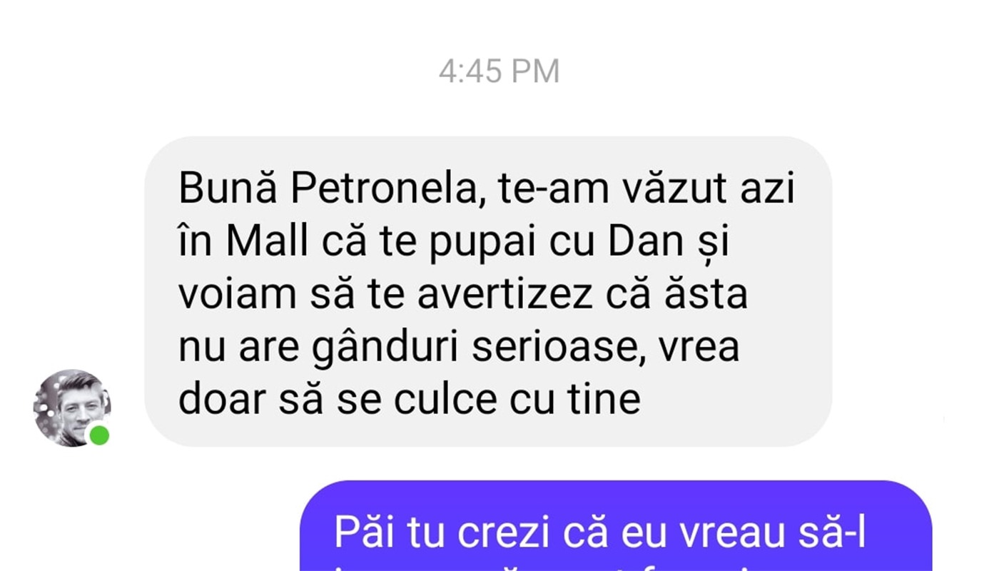 Bancul de joi | „Petronela, te-am văzut azi în mall că te pupai cu Dan”