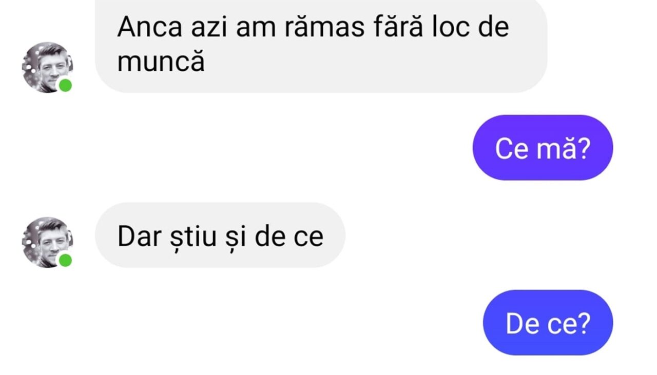 Bancul de vineri | „Anca, azi am rămas fără loc de muncă”