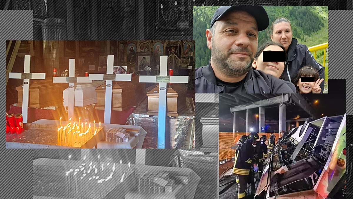EXCLUSIV | Familia de români care s-a stins în cumplitul accident din Italia a fost adusă în țară. Mezina familiei, depusă într-un mic sicriu alb