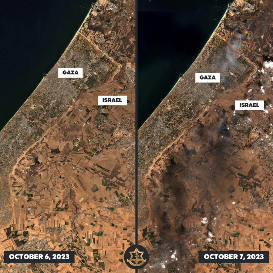 Regiunea din Israel care a fost atacată de teroriștii Hamas este vizibilă din spațiu