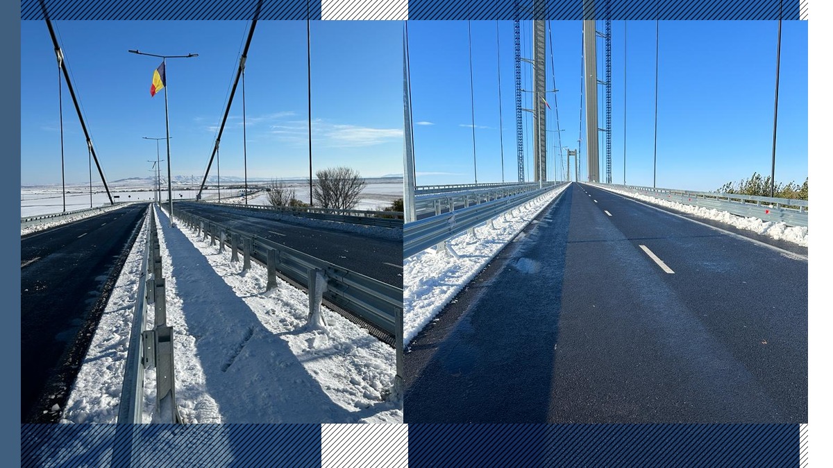 Traficul pe Podul suspendat de la Brăila, reluat de la ora 13:00/ Trafic deschis între DN 2S – Brăila – Pod Dunăre