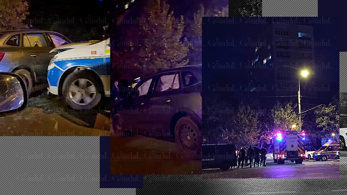 VIDEO | Accident în București. O autospecială a Poliției a fost lovită în plin de un autoturism. Patru răniți, nici o victimă
