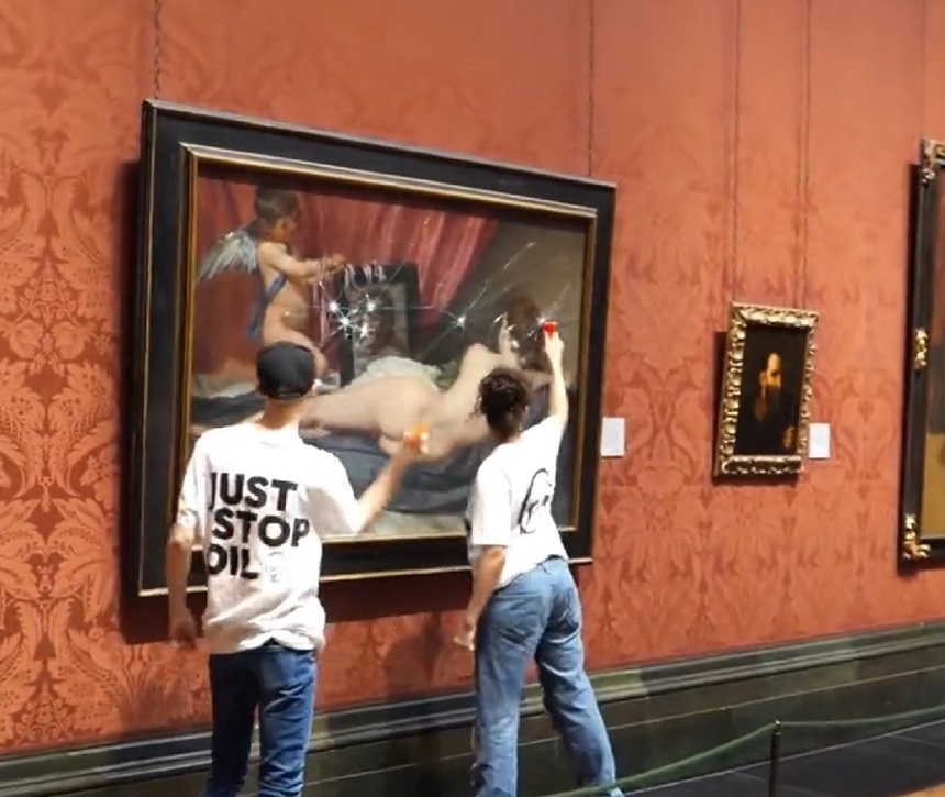 Tablou de Velázquez de la Galeria Naţională din Londra, atacat cu ciocane de activişti de la Just Stop Oil