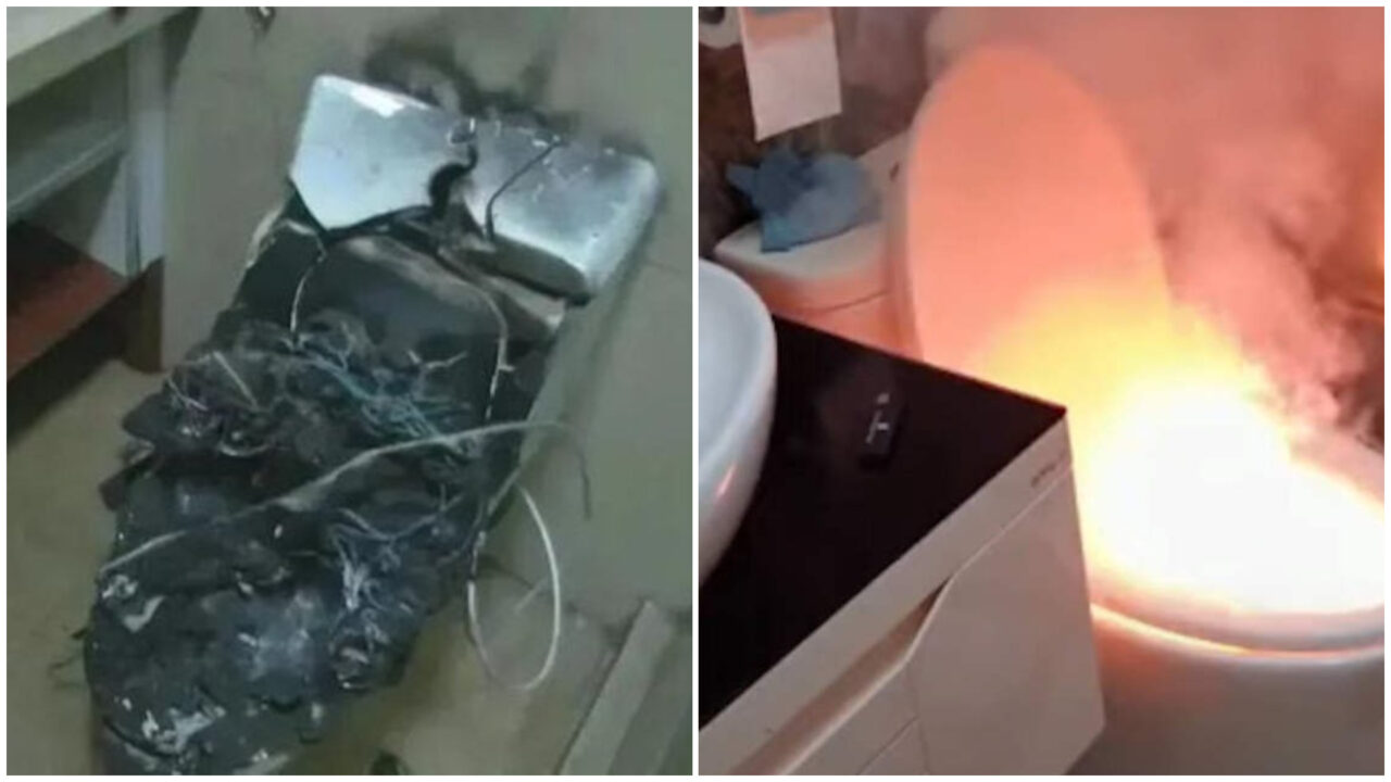 FOTO | Nu toate obiectele trebuie să fie „smart”. Un WC inteligent a luat foc în timp ce era folosit