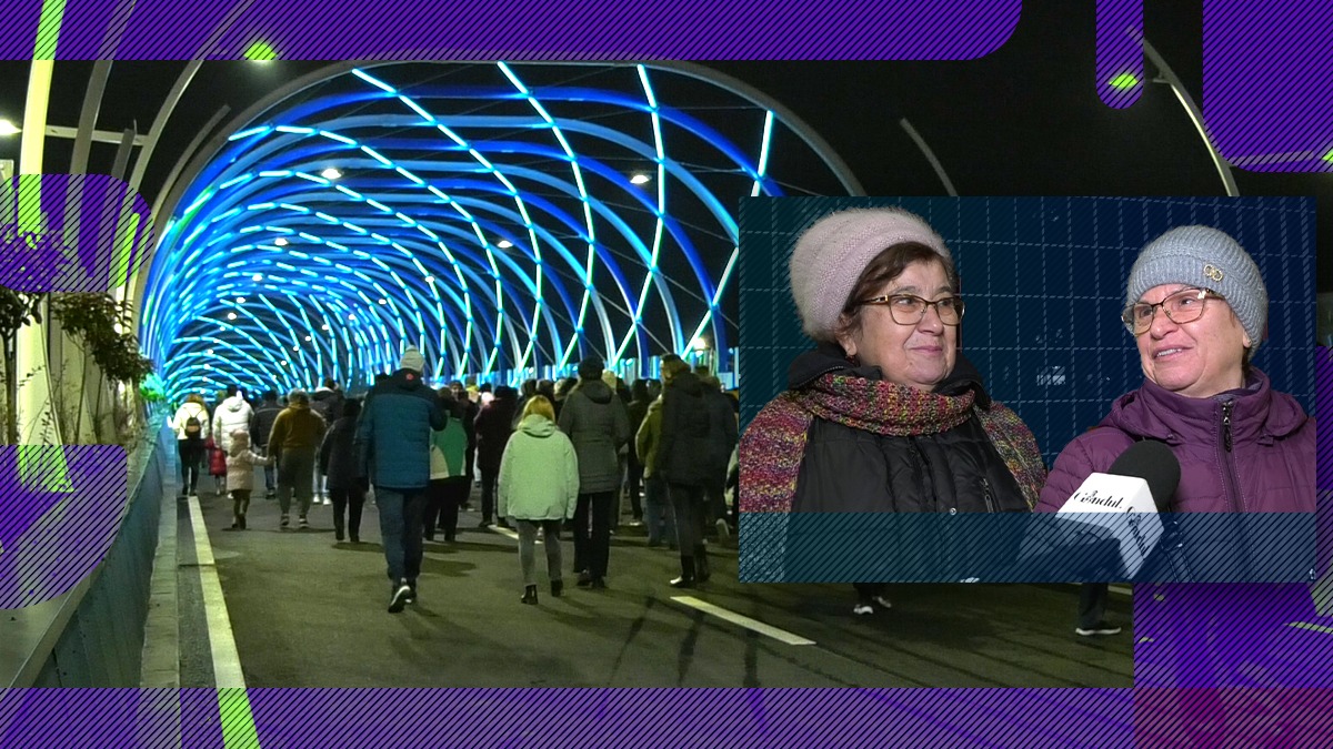 EXCLUSIV VIDEO | Locuitorii Sectorului 4 au traversat pe jos pasajul „Europa Unită”: „Așteptam cu nerăbdare. Problema traficului se va rezolva”
