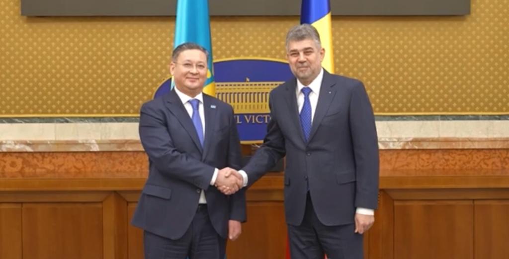 VIDEO| Marcel Ciolacu s-a întâlnit cu vicepremierul kazah/ Relațiile dintre cele 2 state conferă potențial în interconectarea EU de zona Mării Caspice