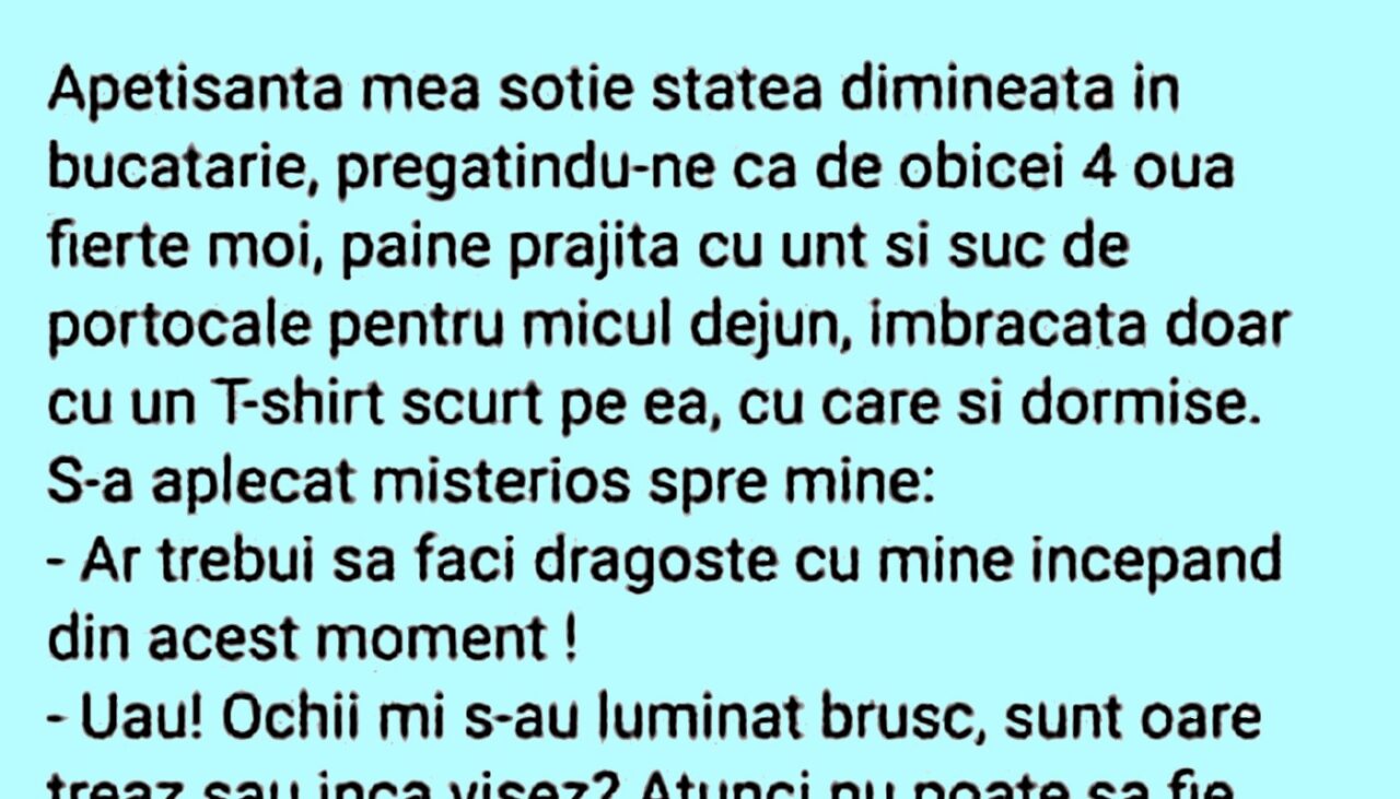 Bancul de joi | Apetisanta nevastă și micul-dejun delicios