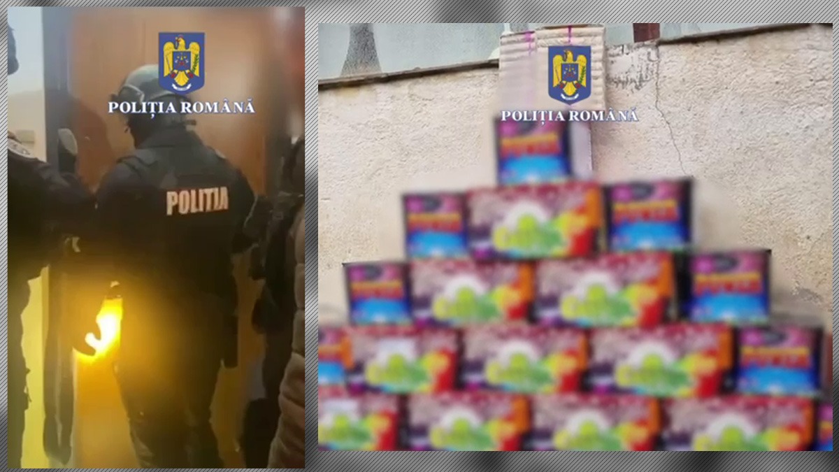 VIDEO | Sute kilograme de artificii confiscate de Poliție în București și Călărași. Petardele urmau să fie vândute online