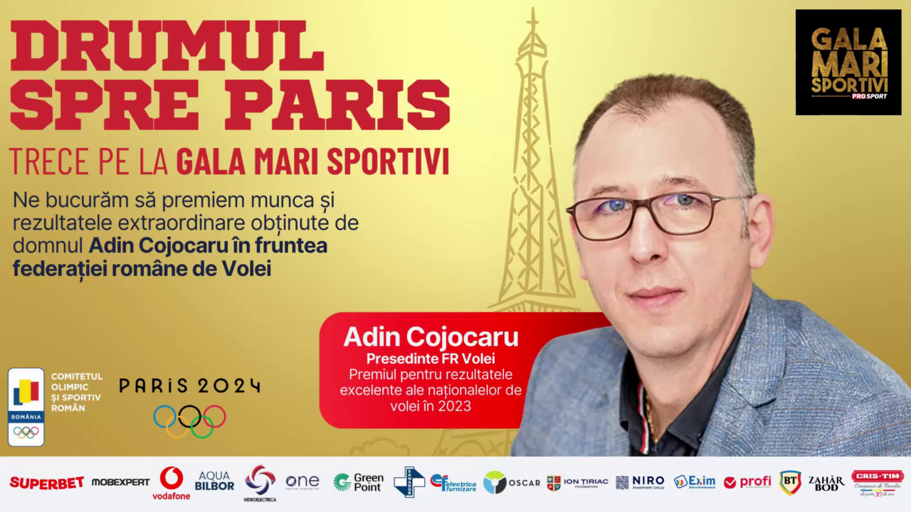 VIDEO | Adin Cojocaru a primit Premiul de Excelență la Gala Mari Sportivi pentru un an 2023 cu mari succese în volei!
