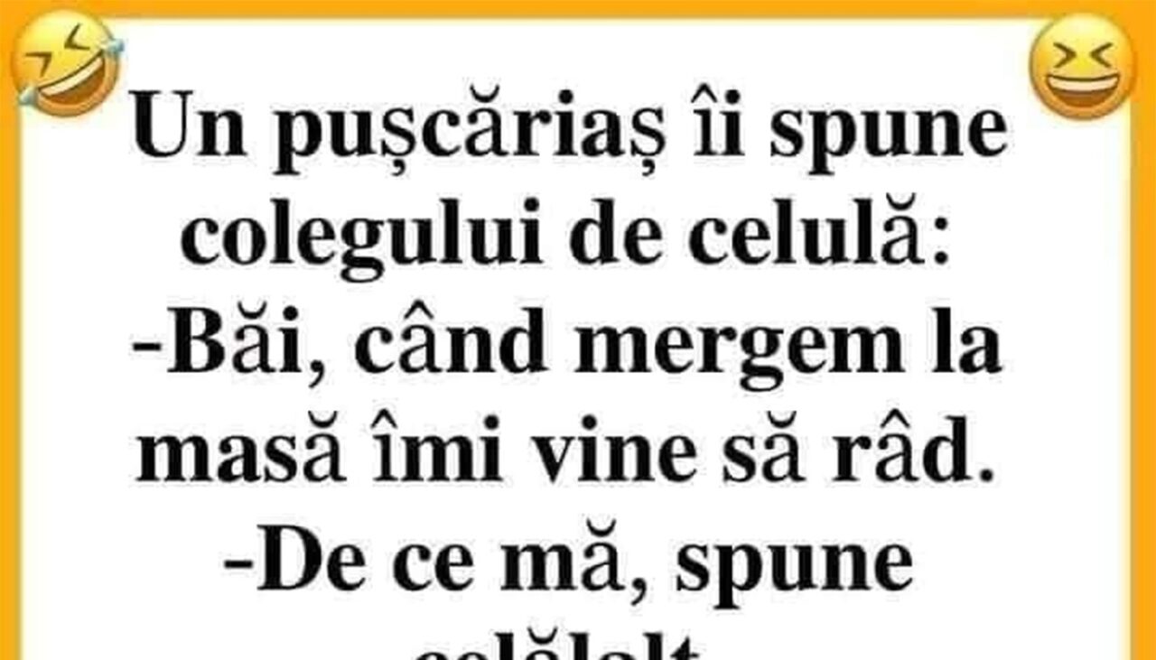 Bancul de miercuri | Când mă duc la masă, îmi vine să râd!