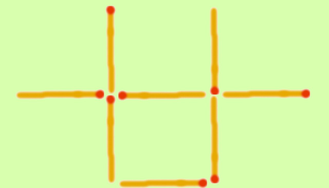 Test de inteligență cu chibrituri | Obțineți 2 pătrate mutând doar 2 bețe!