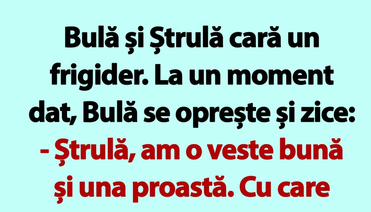 BANC | Bulă și Ștrulă cară un frigider