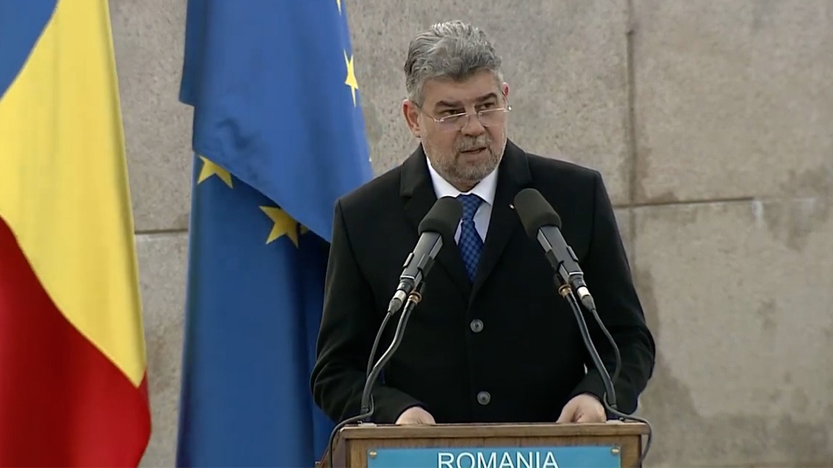 Premierul Marcel Ciolacu, DISCURS la ceremonia organizată în Parcul Carol I: „Suntem mai puternici atunci când suntem UNIŢI”