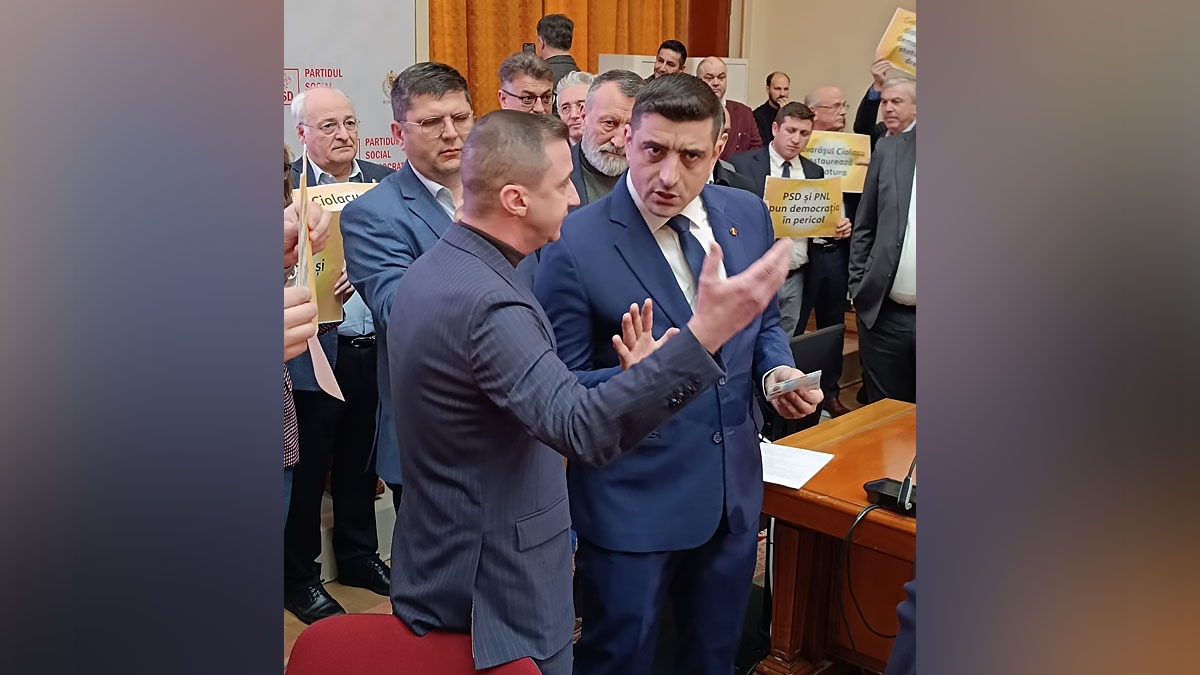 Ședință PSD cu scandal la ușă / George Simion intră peste parlamentarii lui Ciolacu / „Fără comasate!”