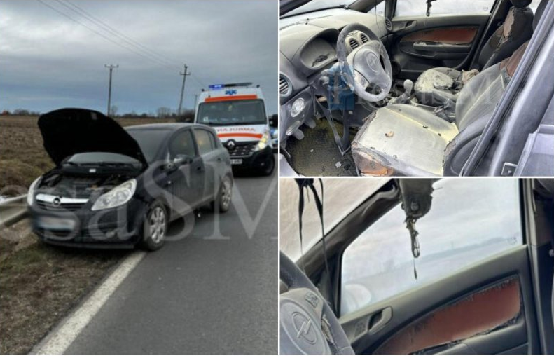 O femeie din județul Satu Mare a fost RĂNITĂ după ce maşina pe care o conducea a luat foc în mers și s-a aruncat din ea