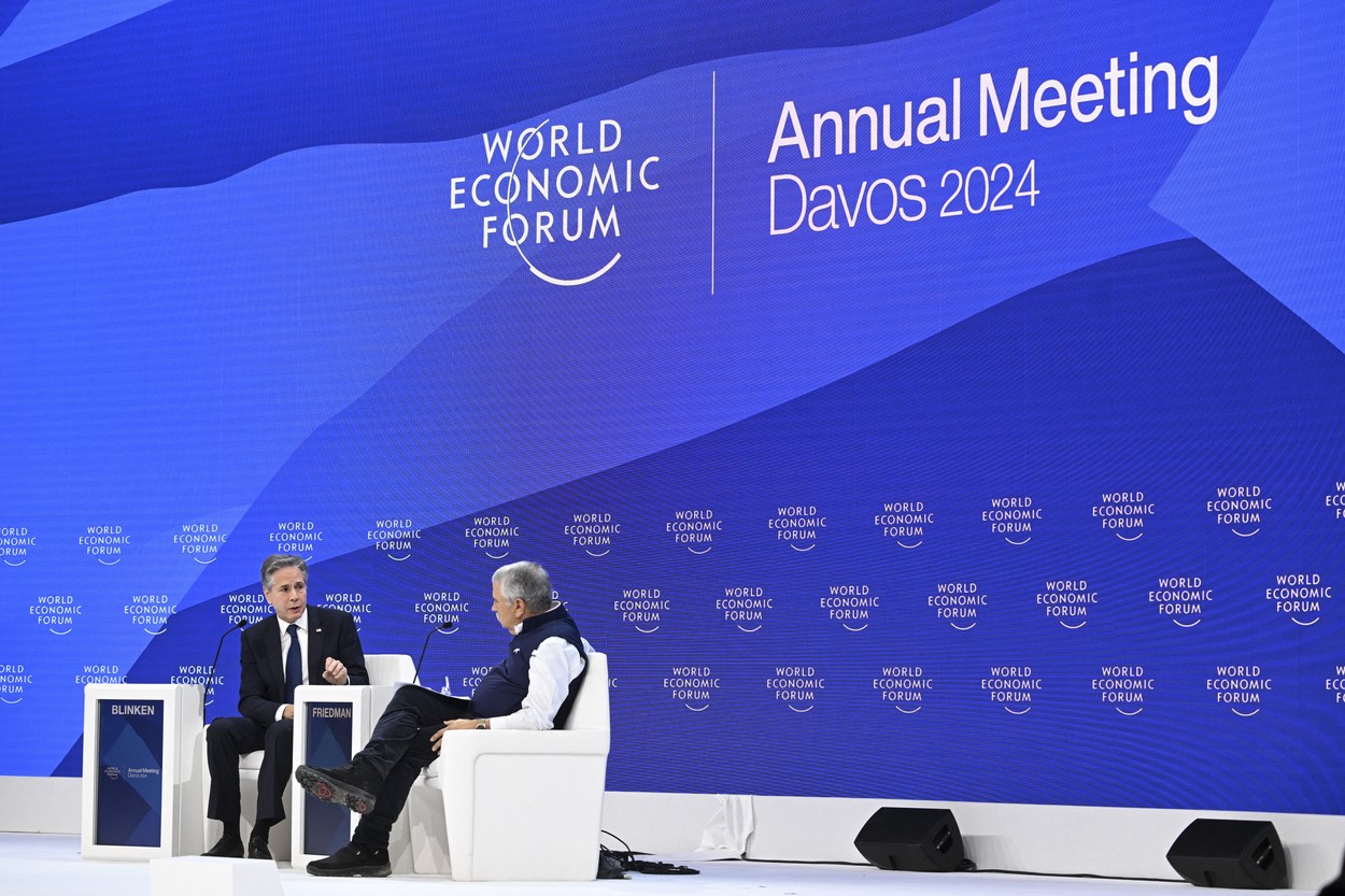 VIDEO | Antony Blinken recomandă Israelului, de la Davos, să accepte perspectiva creării unui stat palestinian