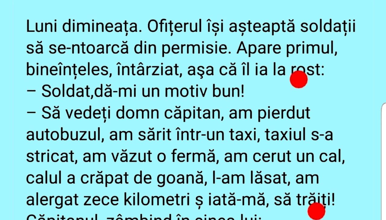 BANCUL de vineri | „Soldat, dă-mi un motiv bun!”