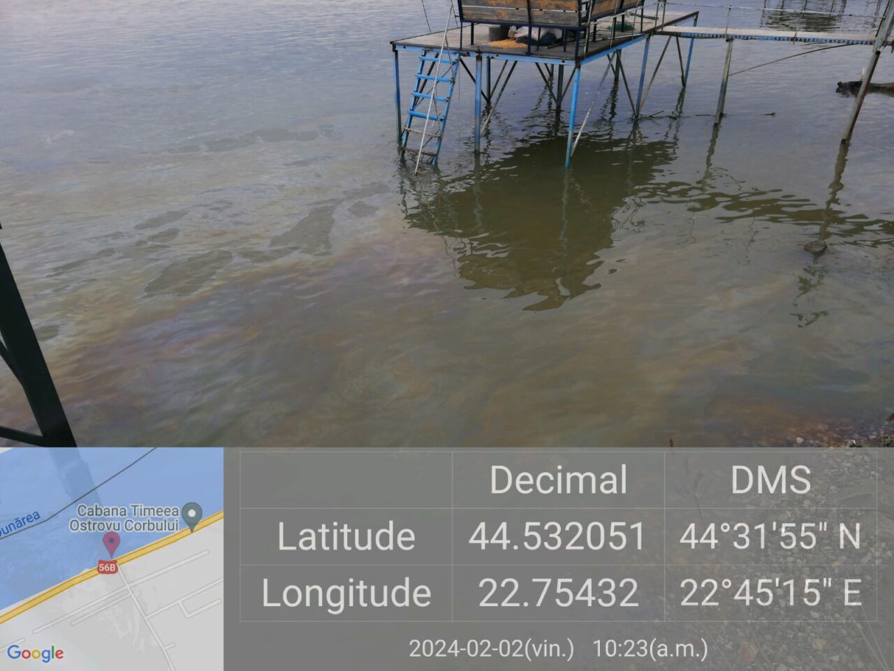 Poluare în apele Dunării, în zona Mehedinți, de la o navă aflată în tranzit