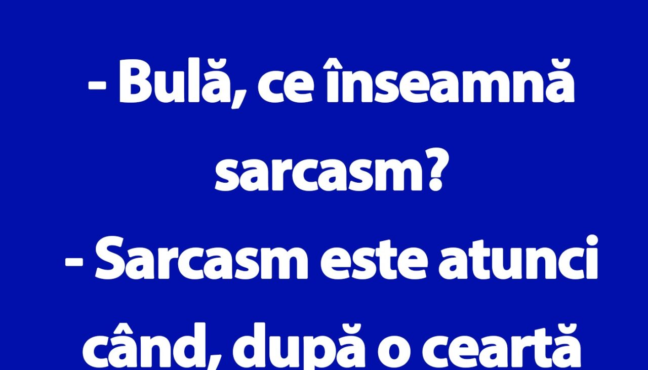 BANC | „Bulă, ce înseamnă sarcasm?”