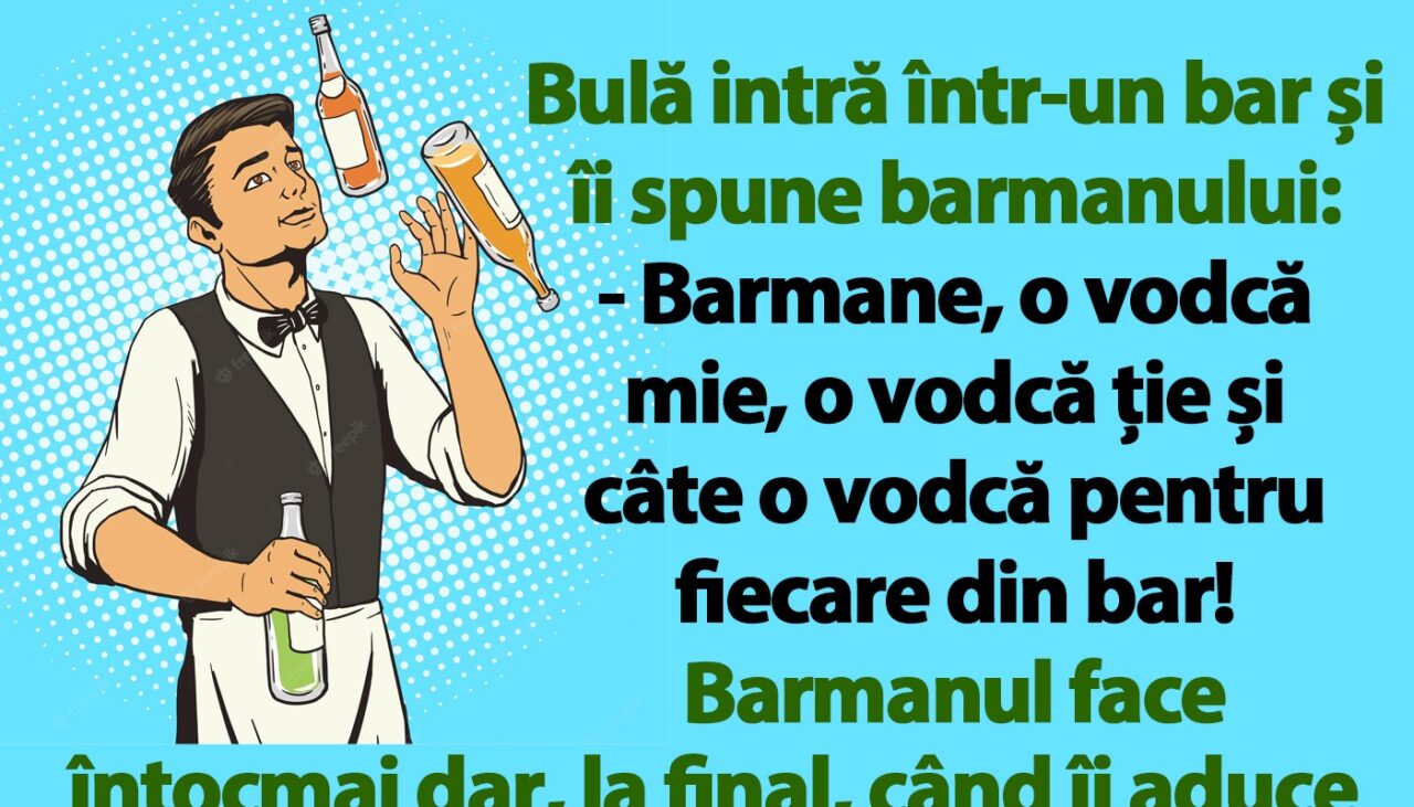 BANC | Bulă face cinste cu vodcă…