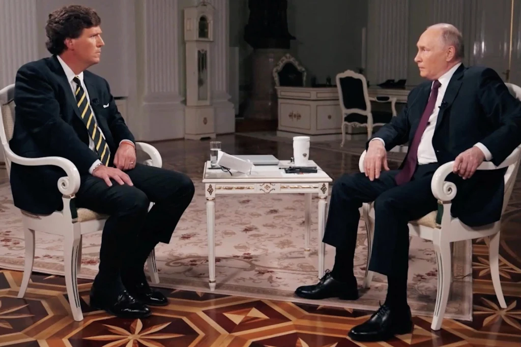 Interviul cu Vladimir Putin, criticat de Kiev: Este „o încercare incontestabilă” de a legitima „regulile canibalului rus”