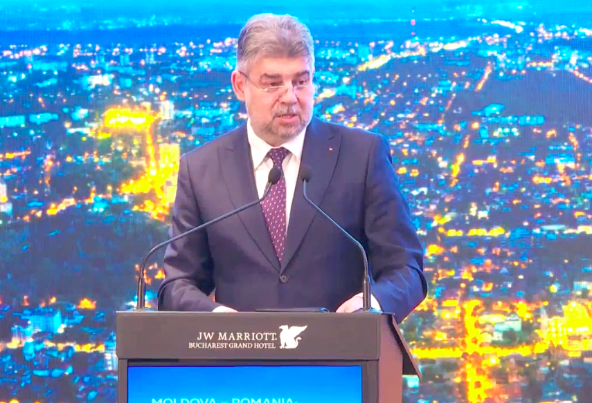 Marcel Ciolacu, la Moldova Romania CAPITAL BRIDGES: A trecut vremea podurilor de flori, e timpul podurilor de fier și beton spre R. Moldova
