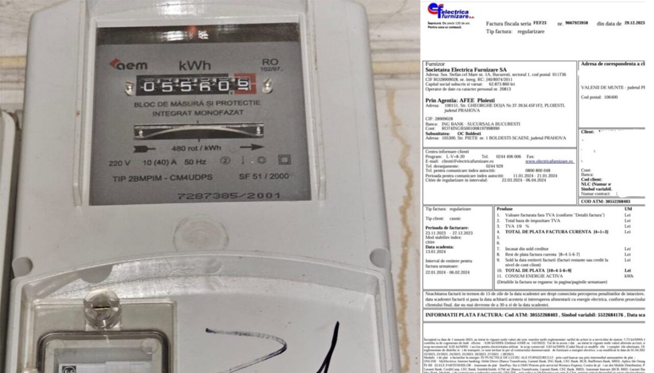 Ce FACTURĂ la curent a putut primi o clientă Electrica din Ploiești, după ce i s-a greșit indexul