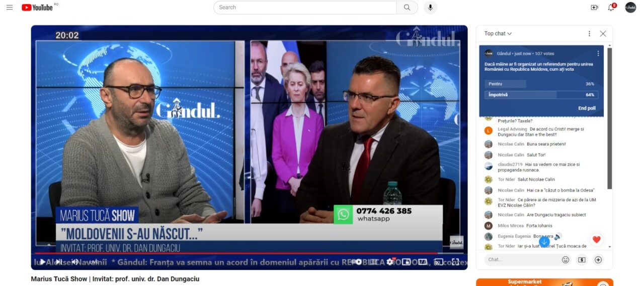 POLL Marius Tucă Show: „Dacă mâine ar fi organizat un referendum pentru unirea României cu Republica Moldova, cum ați vota?”