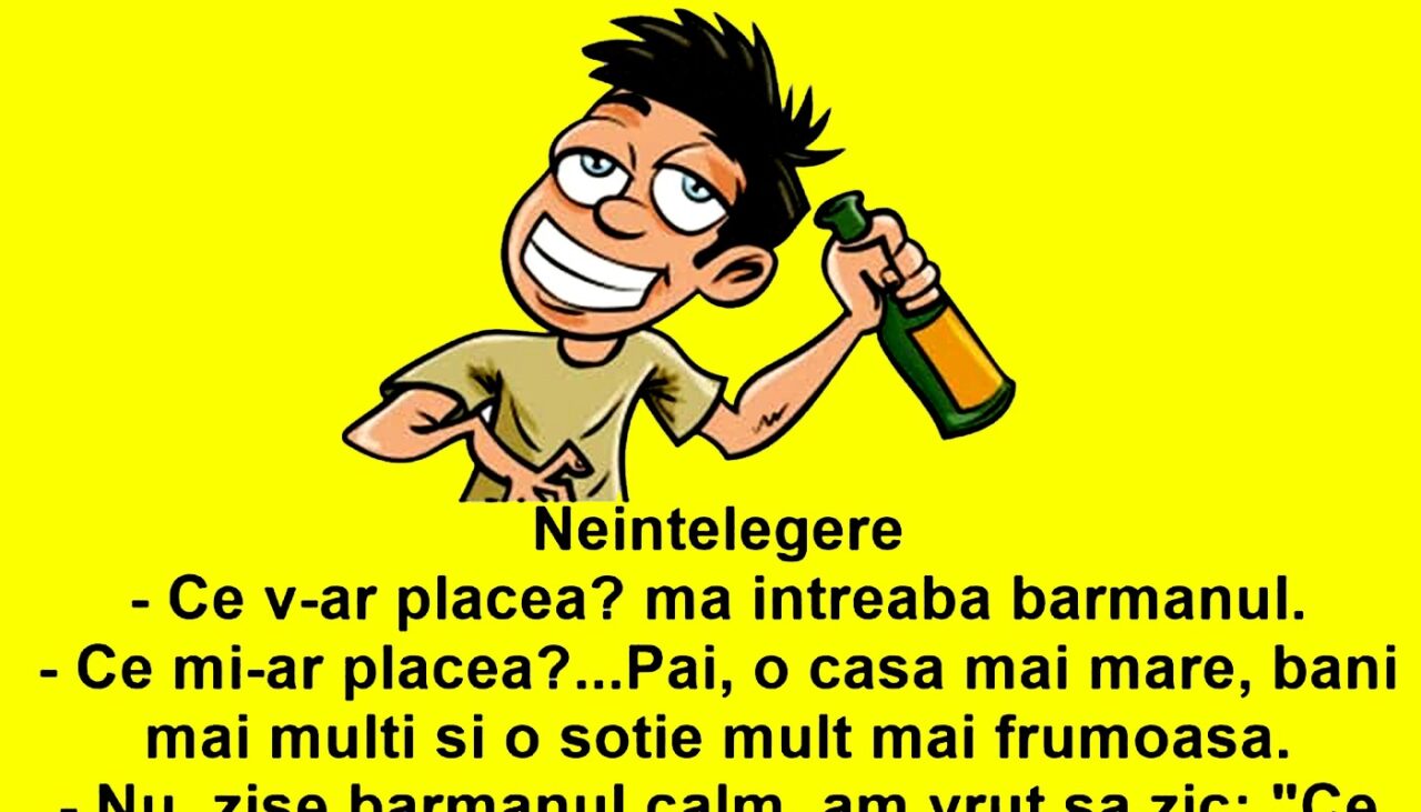 Bancul de luni | Neînțelegere între barman și client