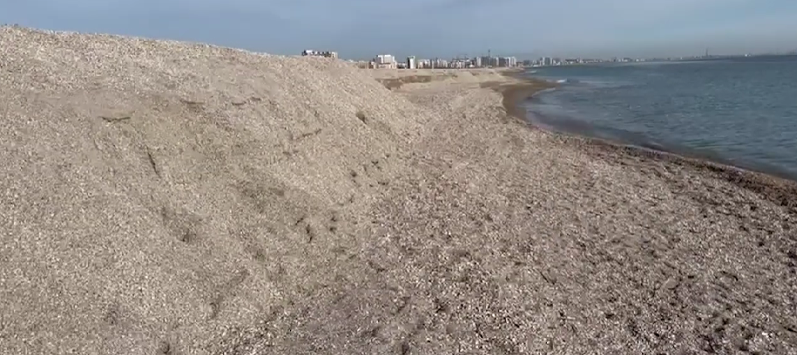 Imagini desprinse parcă din filme pe plajele din Mamaia. Dune uriașe, formate după furtunile puternice