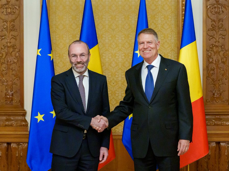 Întâlnire la vârf, Klaus Iohannis-Manfred Weber. Alegerile europene, prioritatea discuțiilor POPULARILOR la București