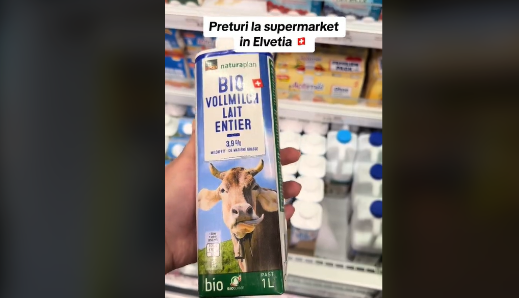 O româncă a filmat prețurile dintr-un supermarket din Elveția: „Sunt MAI MICI decât în România. Noi avem salariu 800 de euro, ei 8.000”
