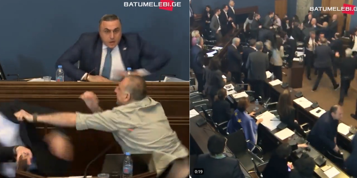 Parlamentarii din Georgia s-au luat la bătaie din cauza unei legi de inspirație rusească
