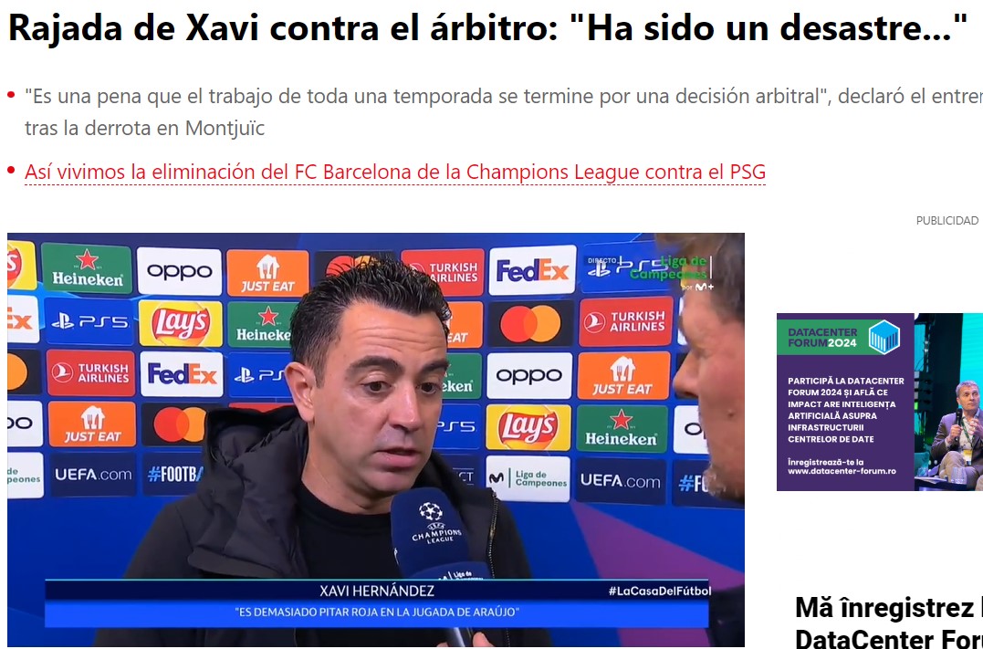 Istvan Kovacs, DEZASTRU la Barcelona – PSG! Xavi l-a mitraliat. Știm prima semifinală de Liga Campionilor