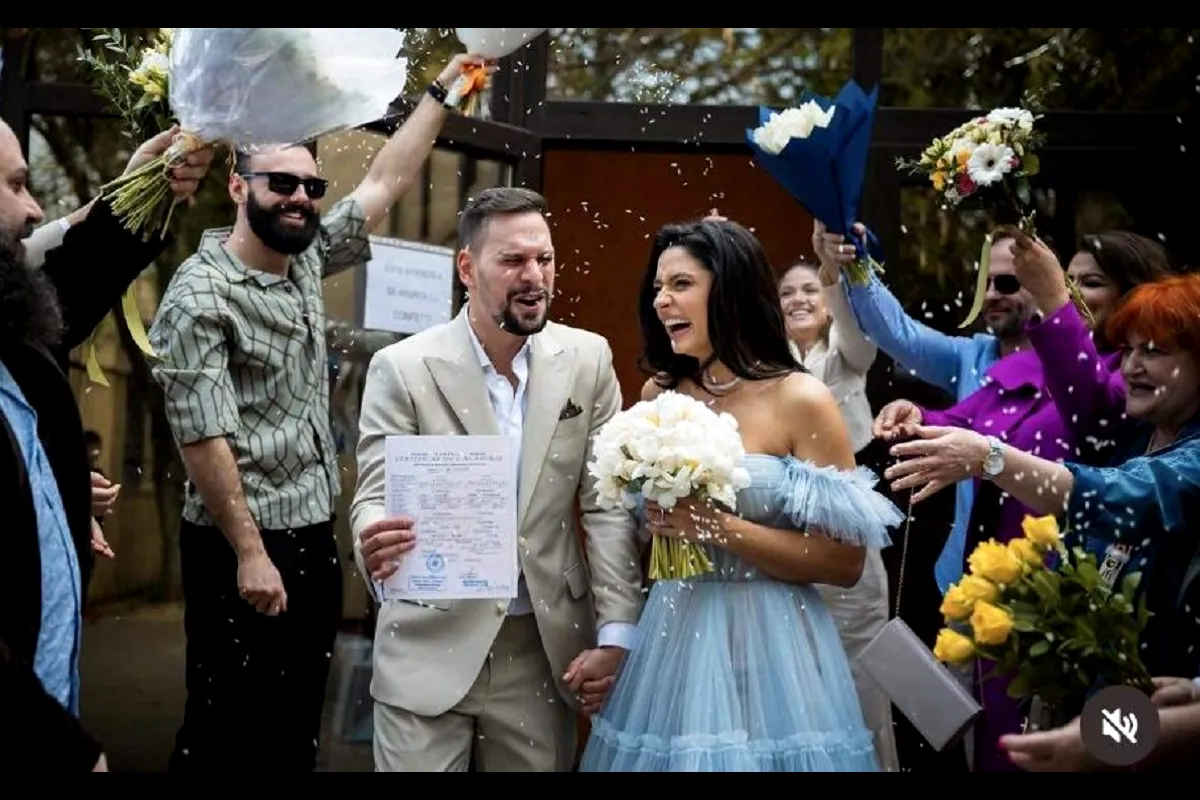 Actorii Vlad Gherman și Oana Moșneagu s-au CĂSĂTORIT civil. Cum s-au îmbrăcat cei doi miri